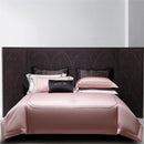 GobekUsa Cotton Satin Jacquard Embroidery Bedding Set with Elastic Sheet & Duvet Cover