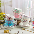GobekUsa Bone China Flower Tea Cup Set, 180ml, Phnom Penh Afternoon Teacups for Home, Office, Hotel