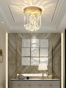 GobekUsa Elegant Crystal Ceiling Light for Entryway, Stairs, and Hallway