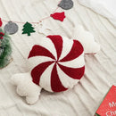 GobekUsa Christmas Cartoon Candy Cushion Cover - Nordic Red Festival Patchwork Embroidered Design