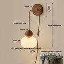 GobekUsa Copper Adjustable LED Wall Light; Modern Pull Chain Switch Glass Stair Lights