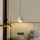 GobekUsa Japanese LED Hanging Lamp Yellow Travertine Pendant Lighting for Bedroom and Dining Room