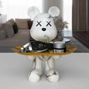 GobekUsa Graffiti Bear Figurine: Modern Home Decor Statue for Keys Storage Shelf