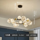 GobekUsa Golden Ring Glass Ball Chandelier with Remote Control for Living Dining Room