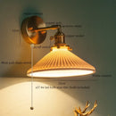 GobekUsa Brass Ceramic LED Wall Light | Nordic Modern Bedside Lamp for Bedroom, Bathroom, and Sofa