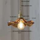 GobekUsa Amber Flower Glass Pendant Lamp LED Knob Switch Nordic Modern Hanging Lights