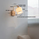 GobekUsa Ash Wood LED Wall Light Fixture with Pull Chain Switch, Modern Nordic Design