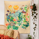 GobekUsa Luna Moth Tapestry: Psychedelic Botanical Wall Hanging for Home Decor