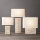 GobekUsa Large Brown Stone Fabric Table Lamp for Home Decoration in Living Room or Bedroom