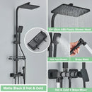 GobekUsa Gold Thermostatic Shower Faucet Set: Smart Digital Mixer, Wall Mounted Rainfall System