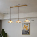 Japanese Brass Semi-Circle Glass Pendant Light