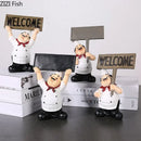 GobekUsa Bearded Chef Resin Figure Sculpture Modern Kitchen Desk Decor Ornaments