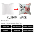 GobekUsa Deer Animal Short Plush Pillowcase with Natural Leaves and Flowers