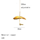 GobekUsa LED Chandeliers 20/25/30/35cm Copper Dining Room Lighting Fixtures
