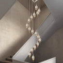 GobekUsa Crystal Chandelier Stair Pendant Lamp Living Room Interior Lighting