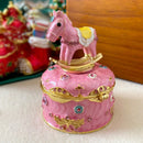 GobekUsa Enameled Metal Jewelry Trinket Box Figurines Hand Painted Storage Case
