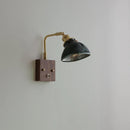 GobekUsa Clear Glass LED Wall Lights Modern Wood Walnut Copper Stair Fixture
