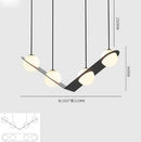 GobekUsa Glass Ball Geometric Chandelier: Modern Nordic Kitchen Office Hanging Lamp