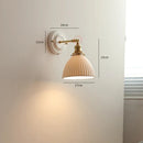 GobekUsa Ceramic LED Wall Lights Fixture with Copper Arm for Bedroom Living Room