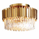 GobekUsa Gold Crystal Round LED Ceiling Light Fixture for Modern Living Room