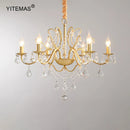GobekUsa Gold Crystal Chandelier with Lamp Shade for Elegant Living Room, Bedroom, and Kitchen