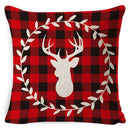 GobekUsa Elk Print Linen Pillowcase: Festive Christmas Cushion Cover for Sofa - 2023 New Year Decor