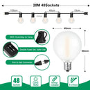 GobekUsa LED Globe String Lights with E12 Base for Outdoor Patio Garland