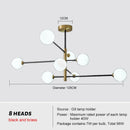 GobekUsa Glass Brass Chandelier: Nordic Modern Pendant Lights for Home, Living Room, Bedroom, Restaurant