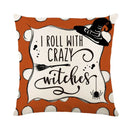 GobekUsa Halloween Pumpkin Linen Cushion Cover Set for Home Sofa Bedroom Decor