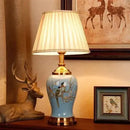 GobekUsa Chinese Ceramic Table Lamp for Living Room, Bedroom, and Study Room