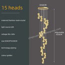GobekUsa Gold Crystal Chandeliers LED Pendant Lamp for Modern Living Spaces