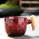 GobekUsa Ceramic Latte Mug with Wooden Handle for Coffee and Tea Menstruum