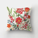 GobekUsa Deer Animal Short Plush Pillowcase with Natural Leaves and Flowers