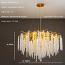 GobekUsa Crystal Tassel LED Branch Chandelier for Dining Room and Home Decor