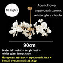 GobekUsa Ginkgo Leaf LED Ceiling Chandelier for Bedroom, Living, Dining Room
