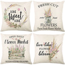 GobekUsa Lavender Flower Linen Pillowcase for Sofa Car, Living Room Decor, Throw Pillow Case