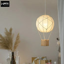 GobekUsa Hot Air Balloon Chandeliers - Handmade Rattan Fabric Kids Room Lamps