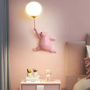 GobekUsa Bear Moon Wall Lamp: Modern Cartoon Light for Kids' Bedroom Décor