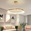 GobekUsa Crystal LED Circle Pendant Chandelier for Living Room Kitchen Decor