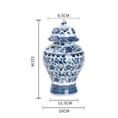 GobekUsa Blue White Porcelain General Jar: Ceramic Tea Caddy Candy Pot Storage Container