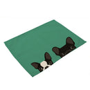 GobekUsa Dog Cat Pattern Cotton Linen Dining Table Mats 32*42cm