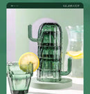 GobekUsa Cactus Glass Mug 240ml: Creative Office Home Kitchen Drinking Cup