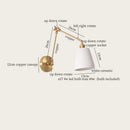 GobekUsa Ceramic LED Wall Lamp, Pull Chain Switch, Nordic Copper, Small Size