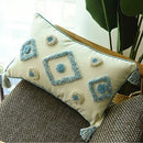 GobekUsa Boho Blue Diamond Moroccan Cushion Cover 45x45cm Home Decor
