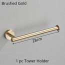 GobekUsa Bathroom Hardware Set Shelf Paper Holder Hook Towel Rack Ring Bath Accessories