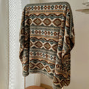 GobekUsa Boho Printed Blanket: Cozy, Multi-Functional, Half-Flannel Shawl, Single/Double Bedspread