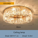GobekUsa Golden LED Crystal Round Ceiling Lamp