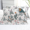 GobekUsa Japanese Cotton Single Bedspread with Pillow Towel - Floral Birds Design
