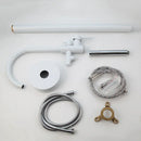 GobekUsa Dual Handle Bathtub Faucet Set with Hand Shower, Floor Mounted Hot Cold Mixer