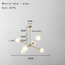 GobekUsa Glass Chandelier with Metal Frame for Parlor, Dining Room, and Bedroom Lighting